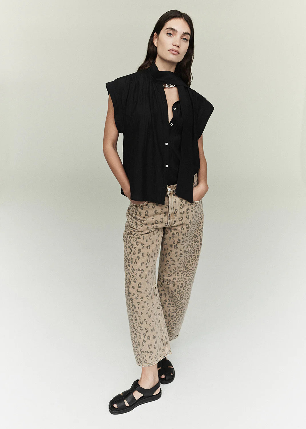 Miro Relaxed Jean In Natural Cheetah