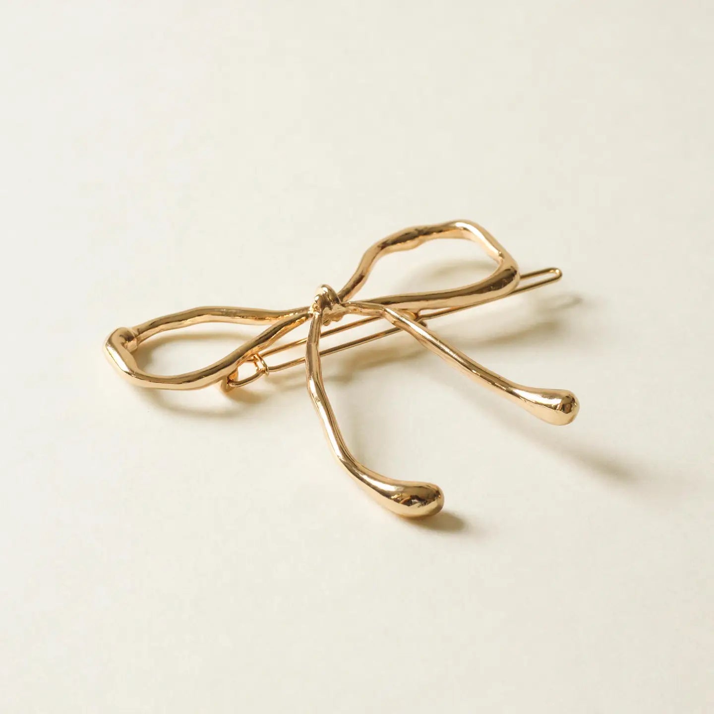 Metal Bow Barrette Hair Clip | Gold