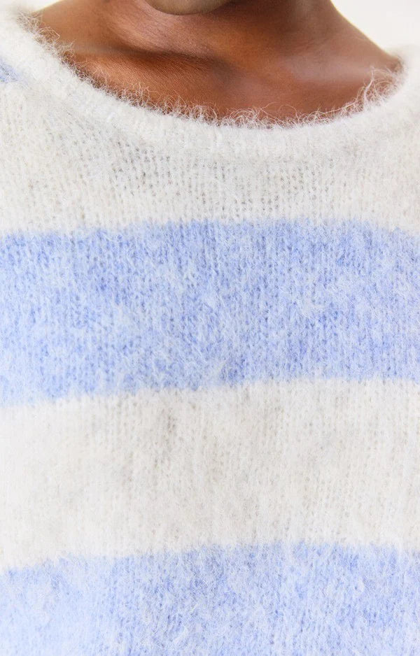 American Vintage NIBY SWEATER, FROST BLUE STRIPE