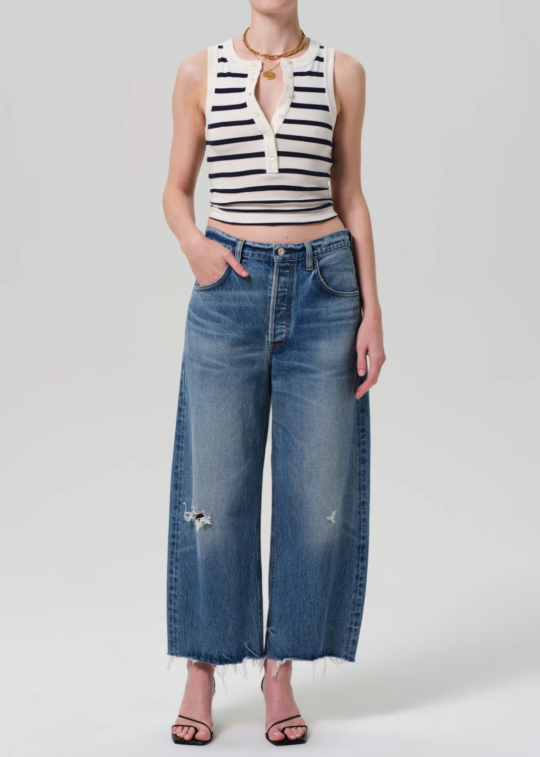 Caralyn Tank In Azure Stripe