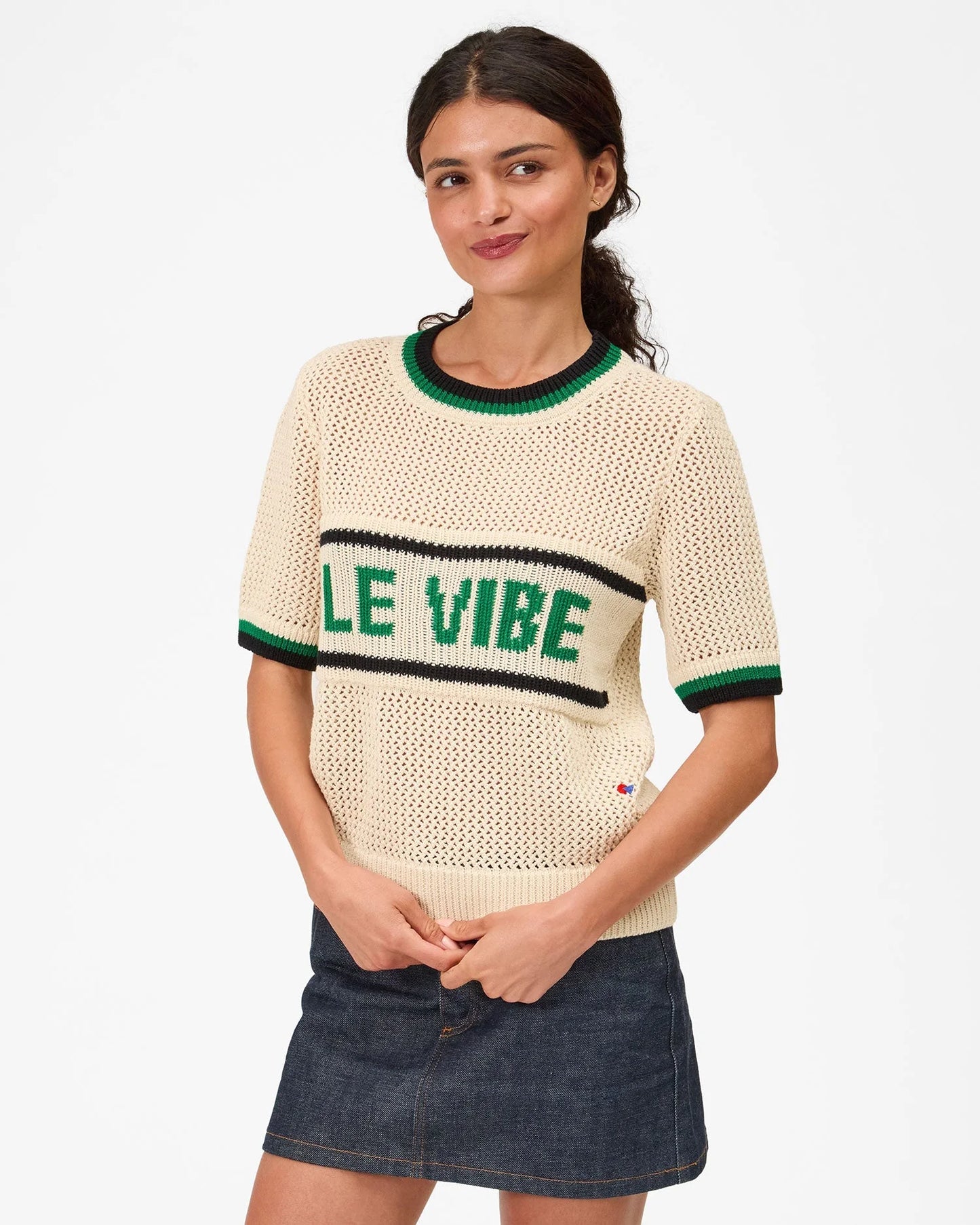 Luc Knit Tee
Cream w/ Green Le Vibe