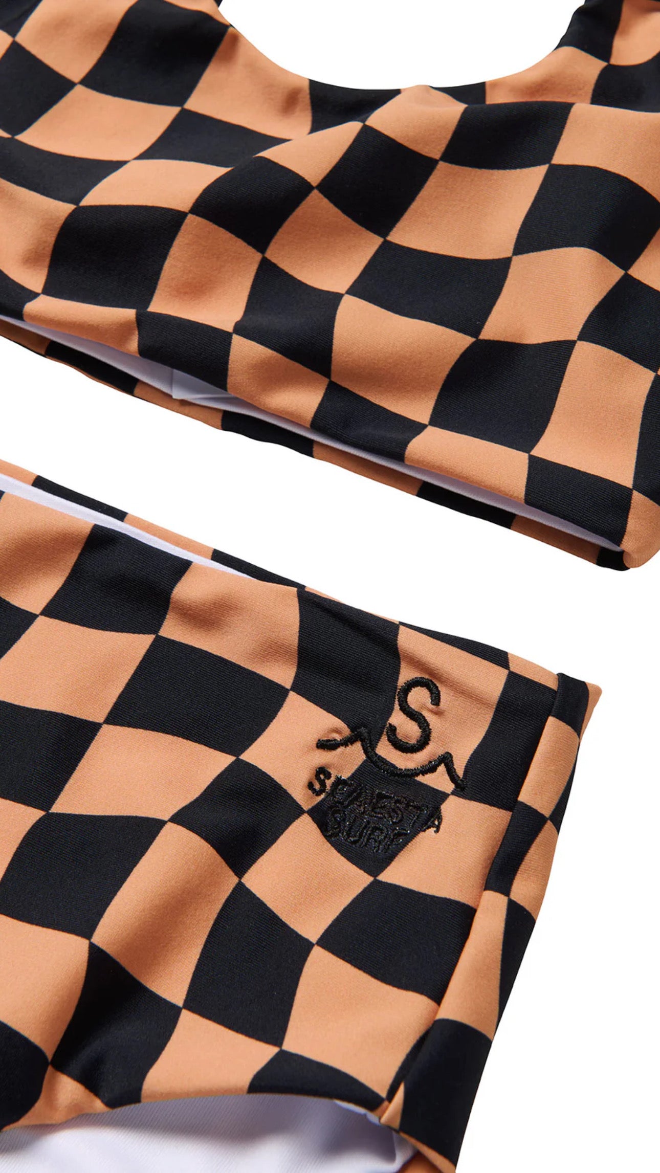 WAVY CHECKS TWO PIECE SWIMSUIT