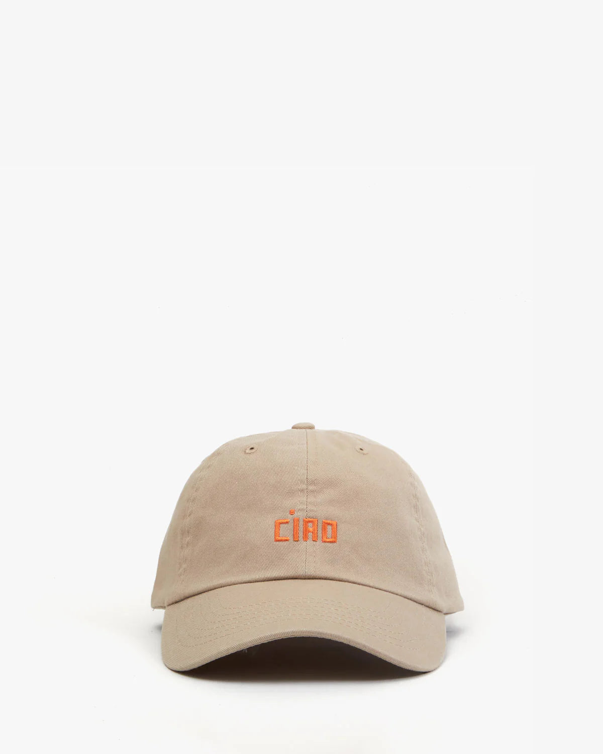 Baseball Hat Khaki w/ Faded Tangerine Embroidered Petit Ciao