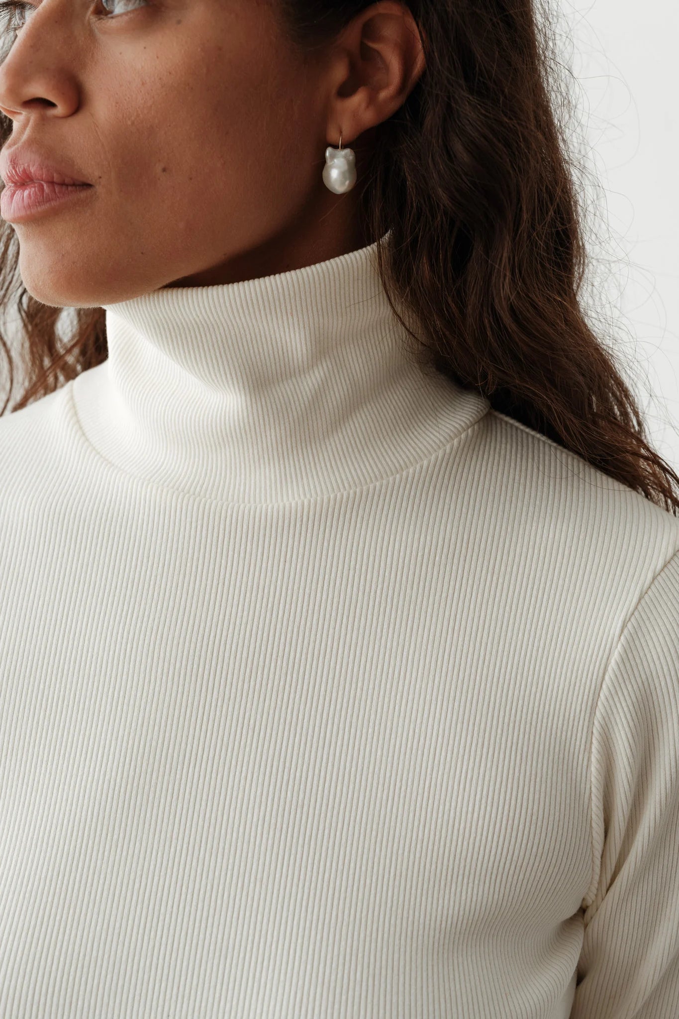 The Rib Turtleneck | Creme