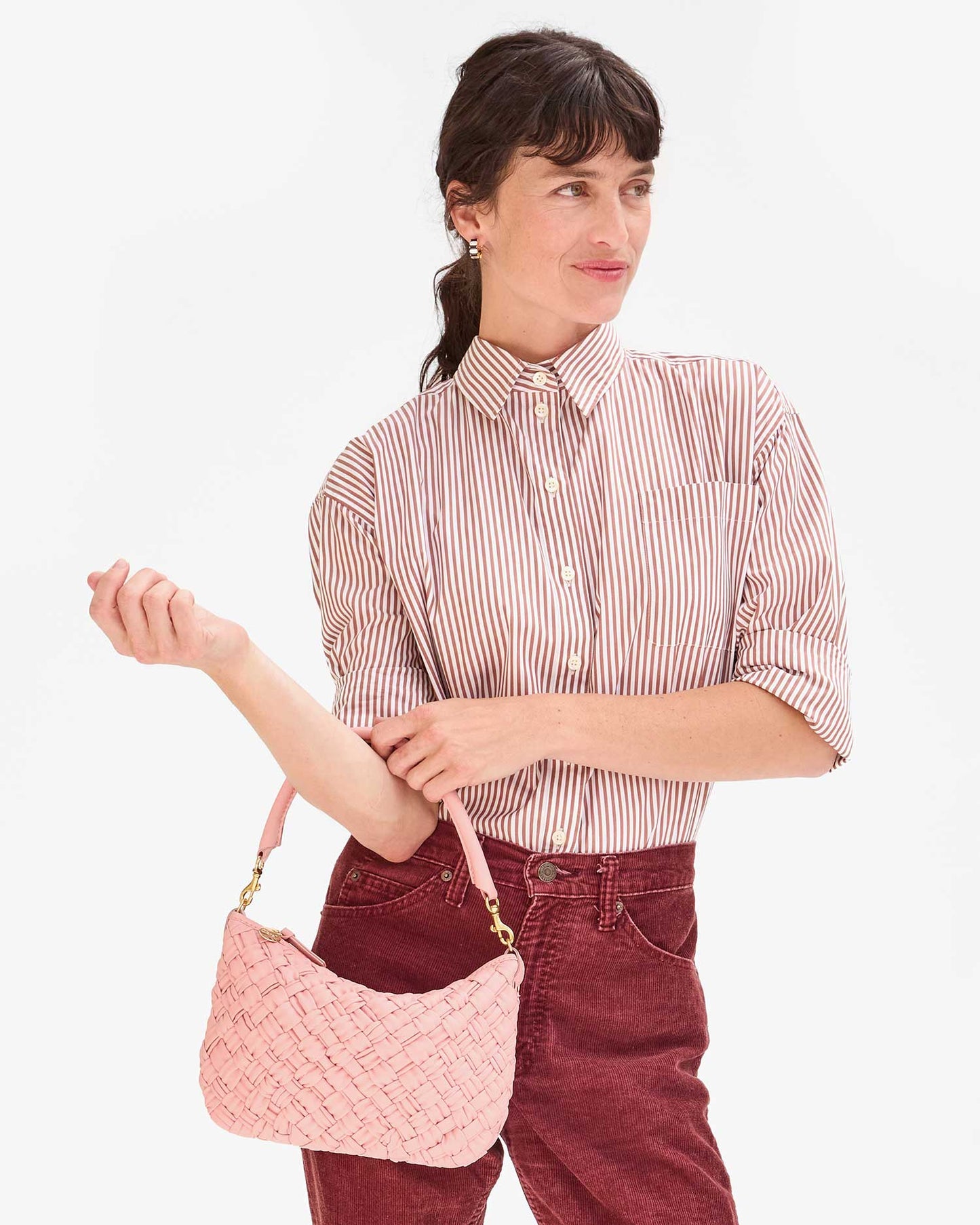 Emilette Oversized Shirt Brown & Cream Cotton Stripe