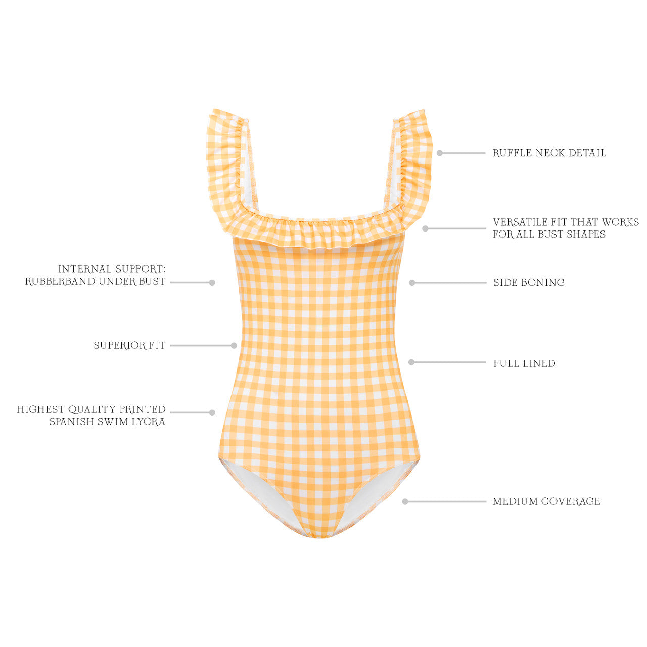 Marigold Gingham Flounce One Piece
