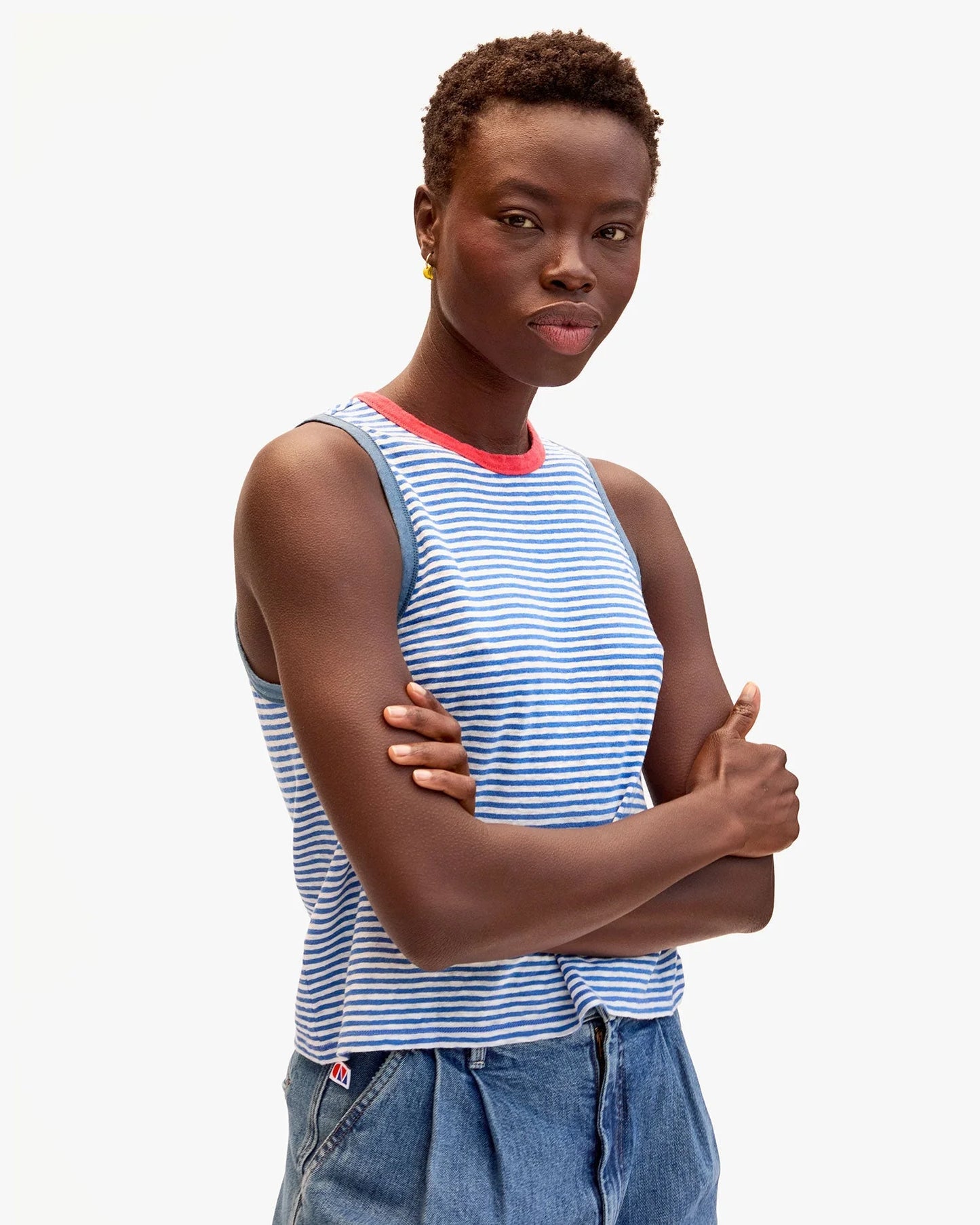 Camp Fit Tank
Blue/Cream Mini Stripe