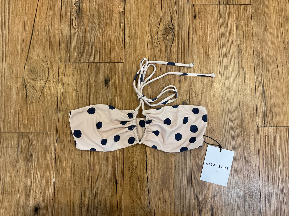 Aila Blue Santorini Bikini Top in Camille Dot print