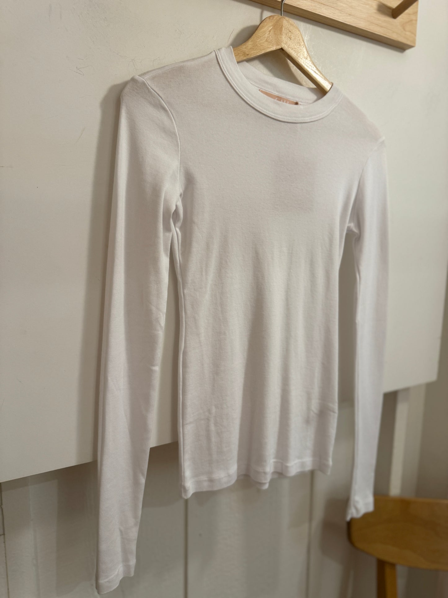 Long Sleeve Crew Tee | White