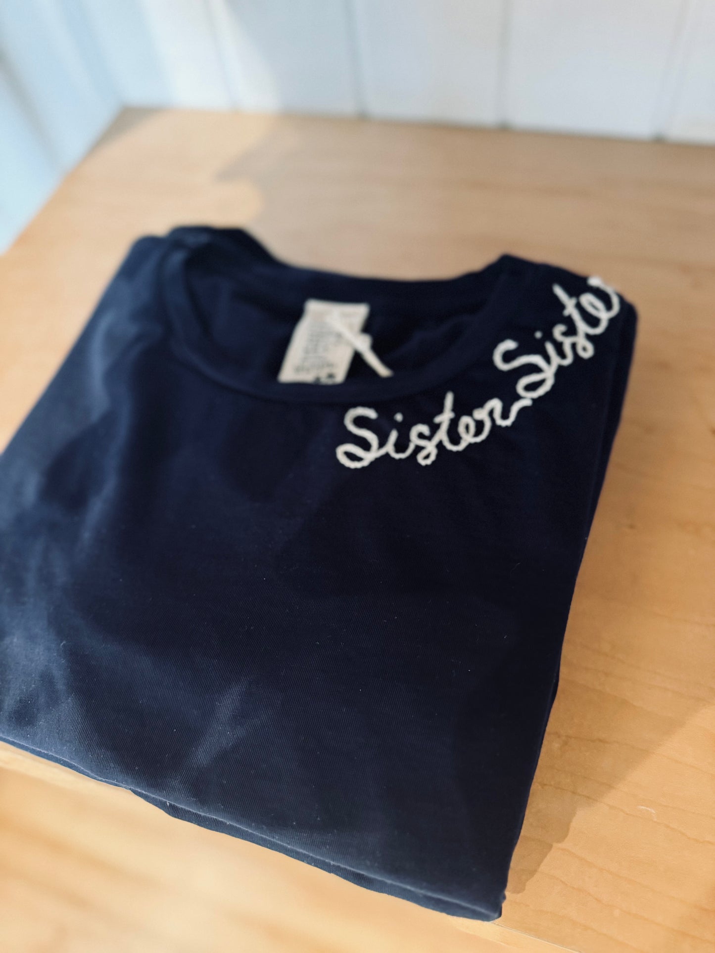Sister Sister Embroidered Tee