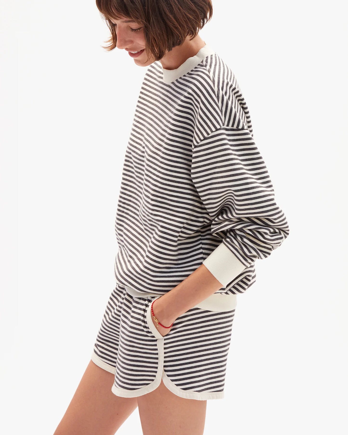 Le Jogging Short | Black/Cream Stripes