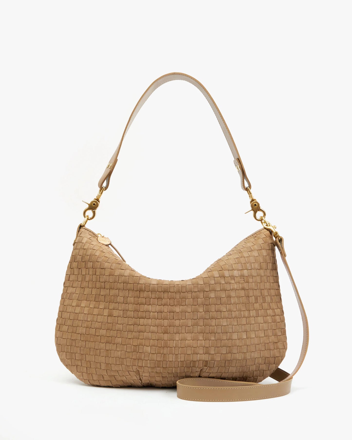 Moyen Messenger Clay Leather & Suede Woven Checker