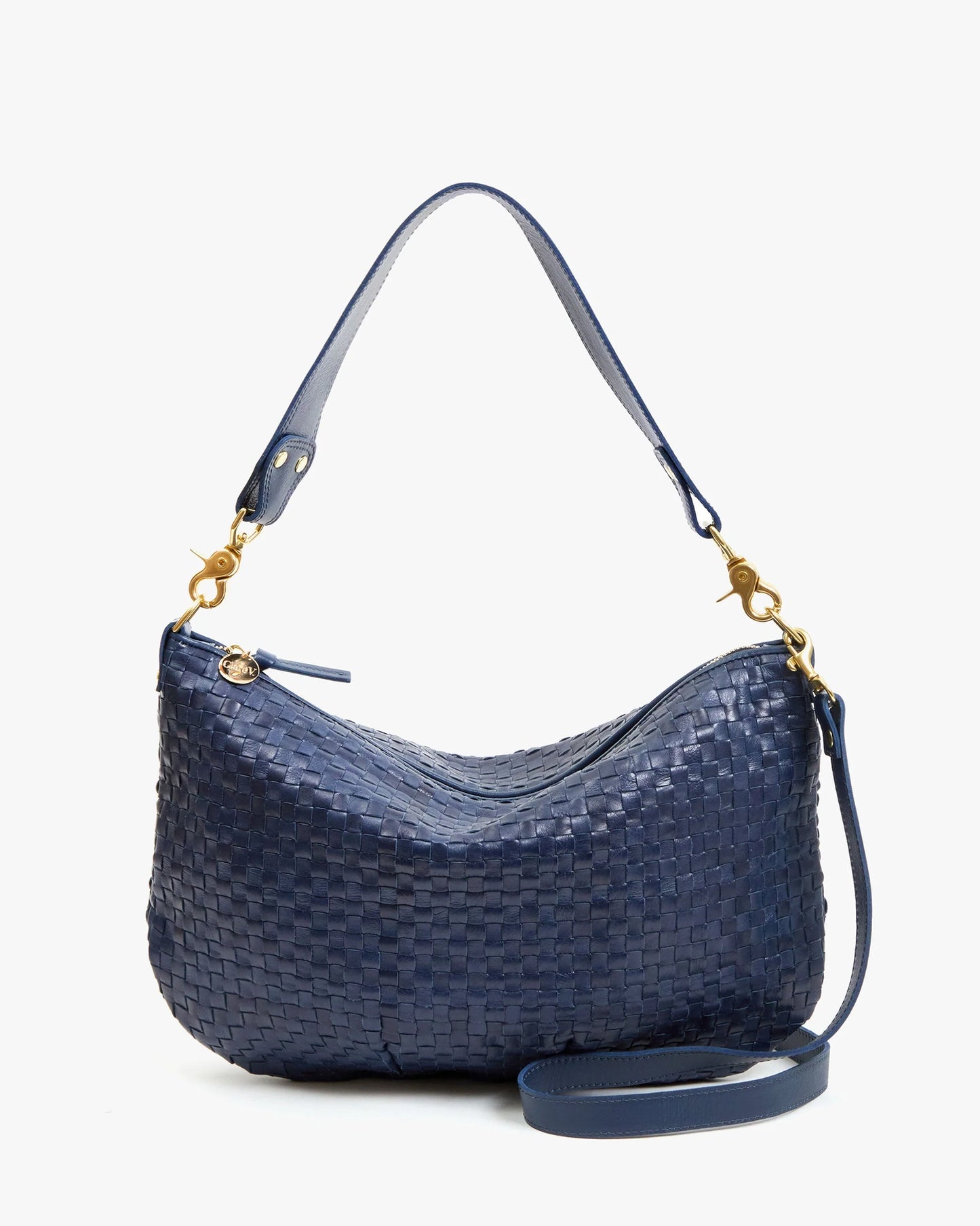 Moyen Messenger Bleu Marine Woven Checker