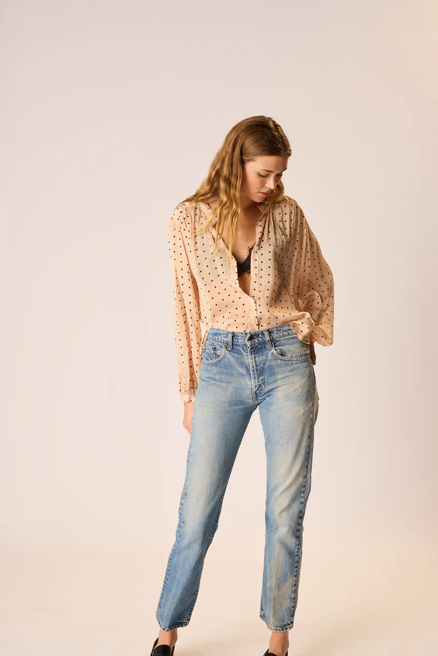TOLAN SHIRT | POLKA DOT CREMA