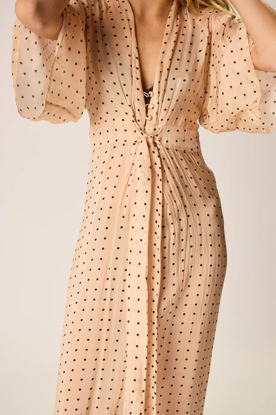 SARAH DRESS | Polka Dot Creme