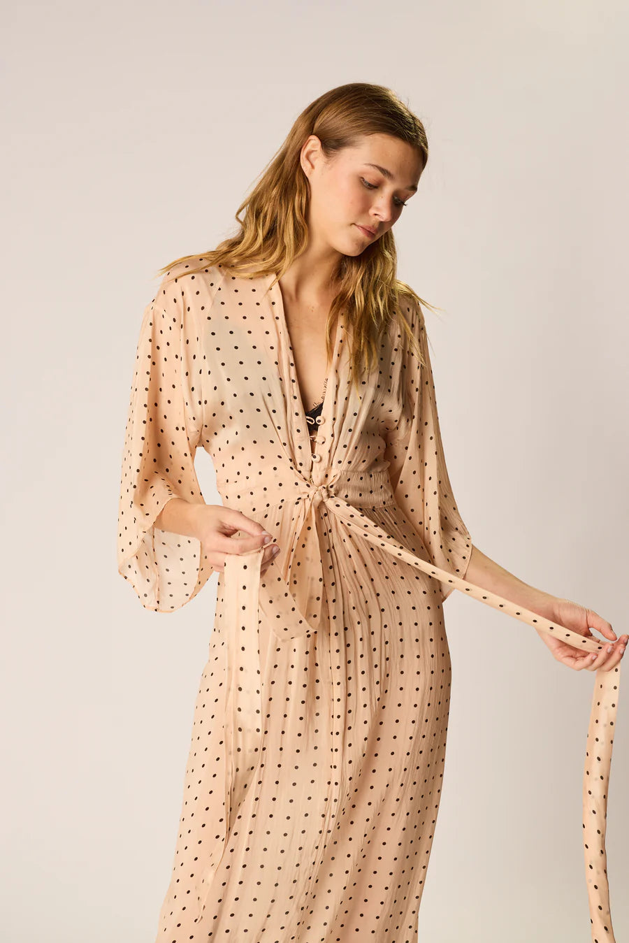 SARAH DRESS | Polka Dot Creme