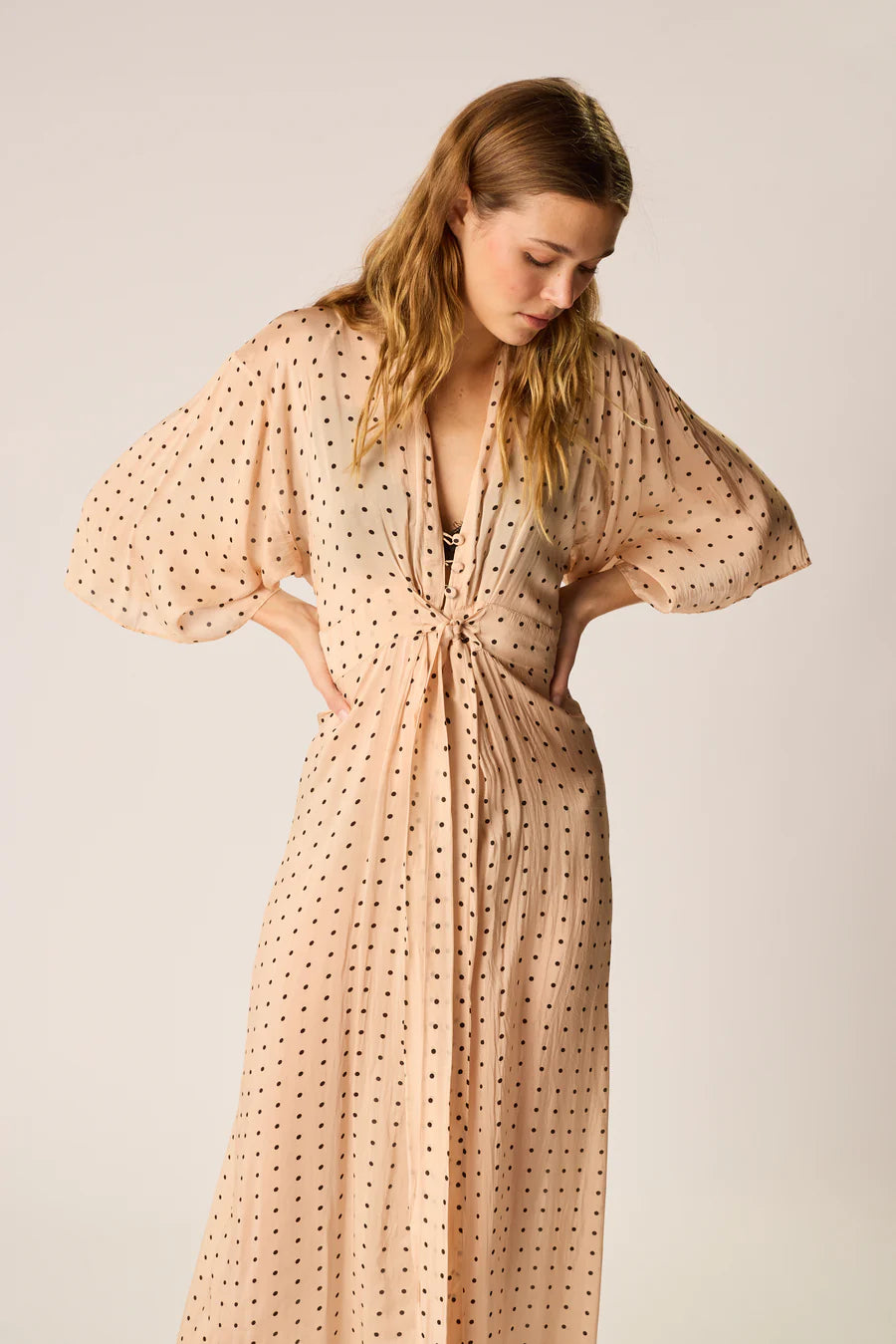 SARAH DRESS | Polka Dot Creme