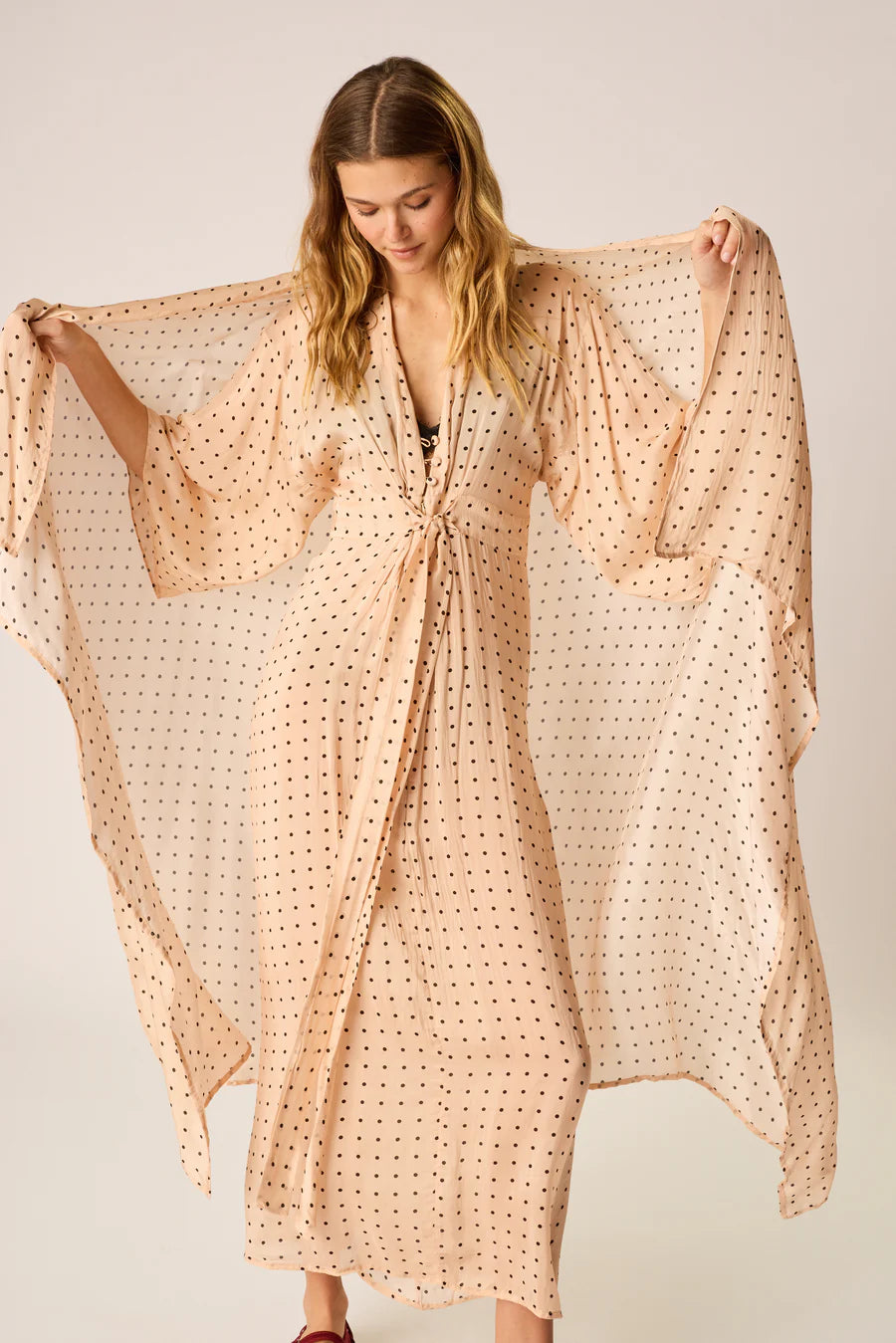 SARAH DRESS | Polka Dot Creme