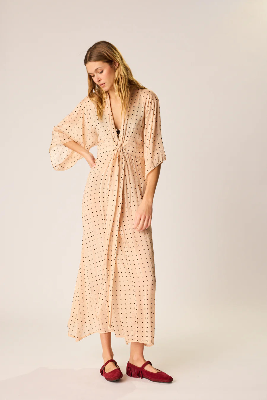 SARAH DRESS | Polka Dot Creme