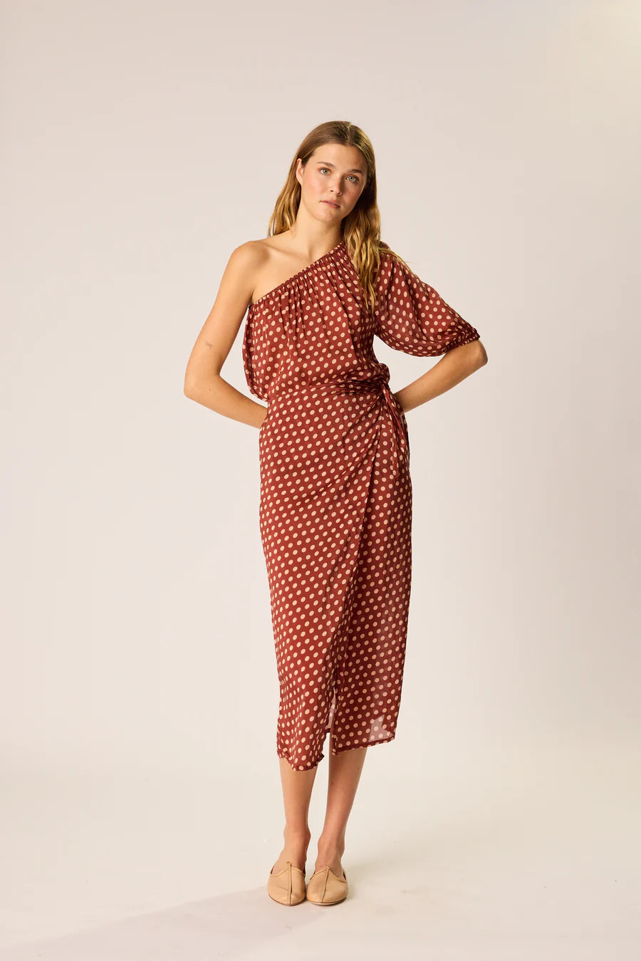 ERIN TOP POLKA DOT CAPPUCCINO