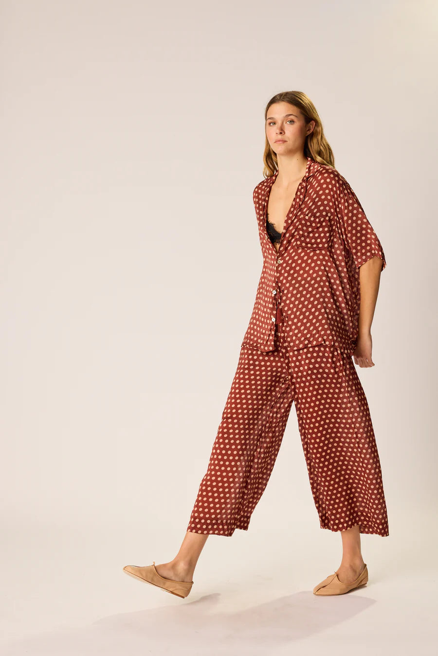 LAUREN PANT POLKA DOT CAPPUCCINO