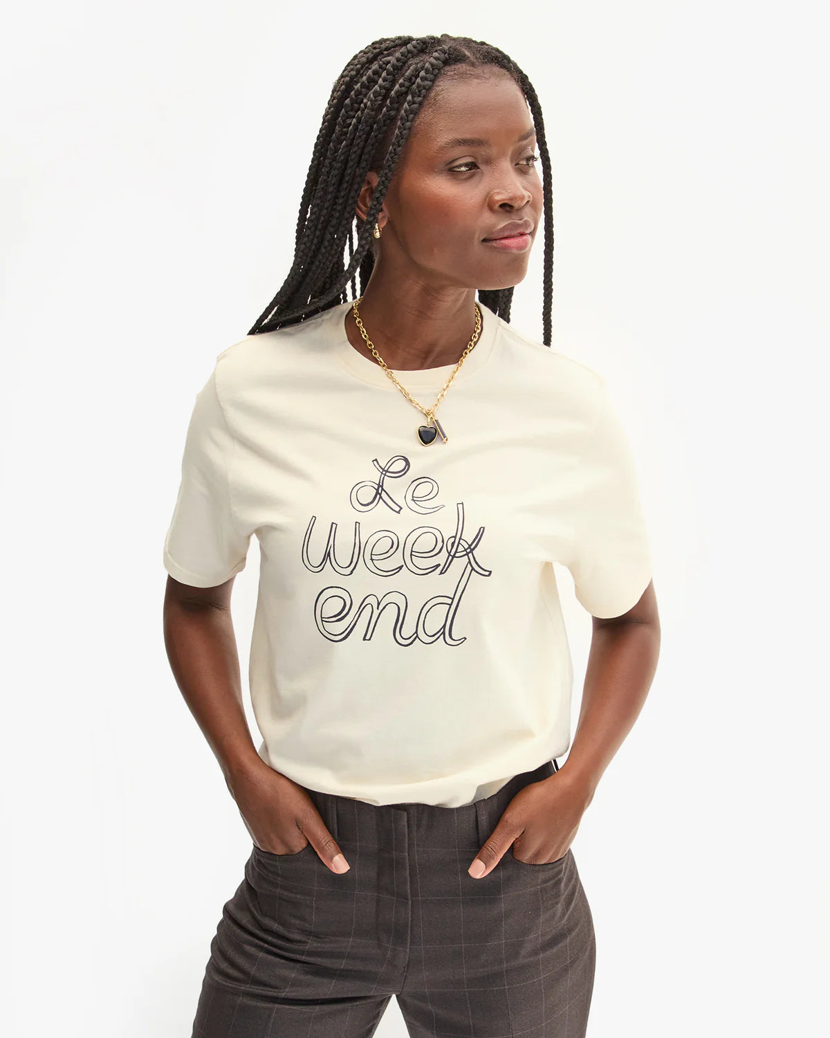 Original Tee Cream w/ Navy Le Weekend