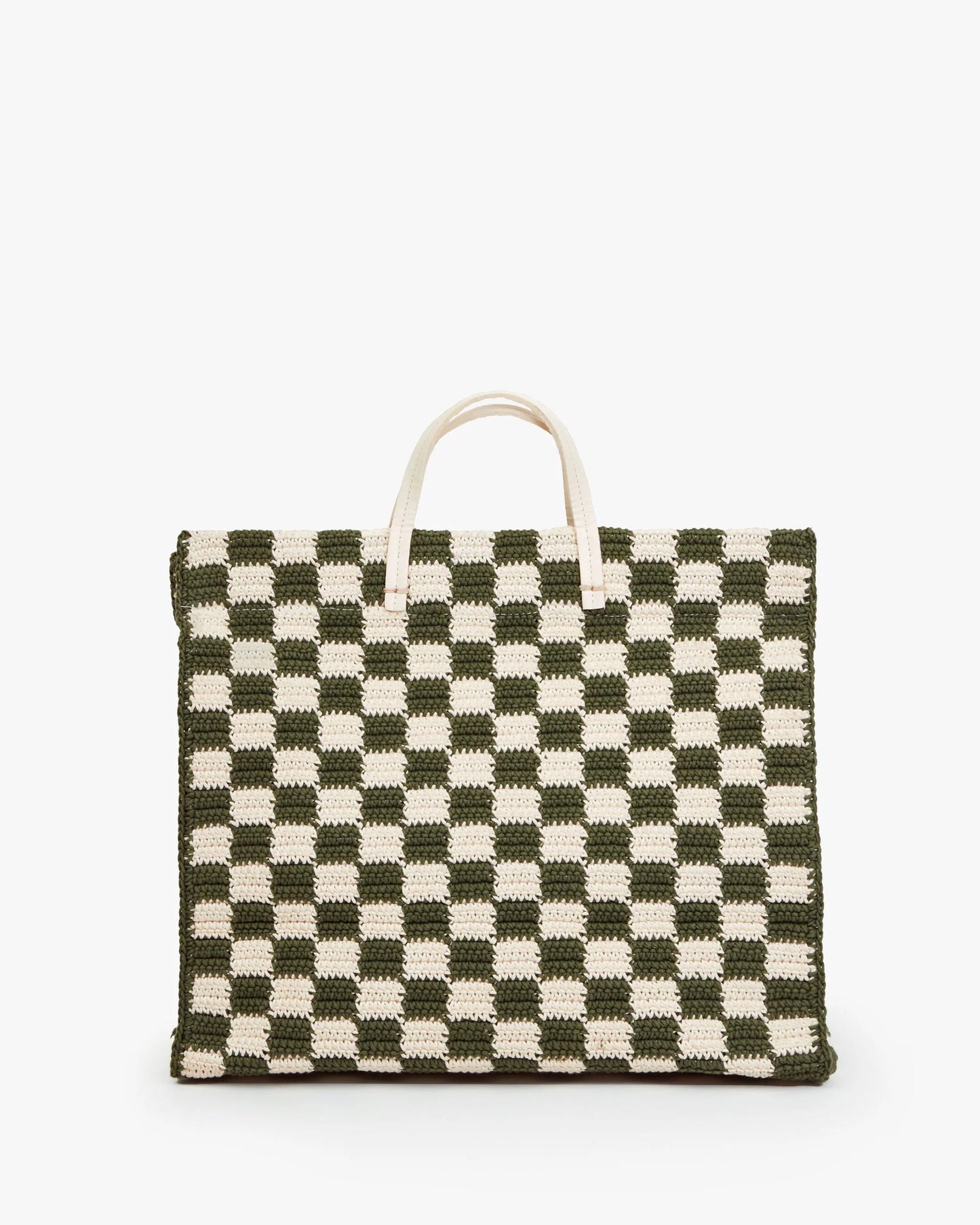 Summer Simple Tote | Crochet Checker Olive & Cream