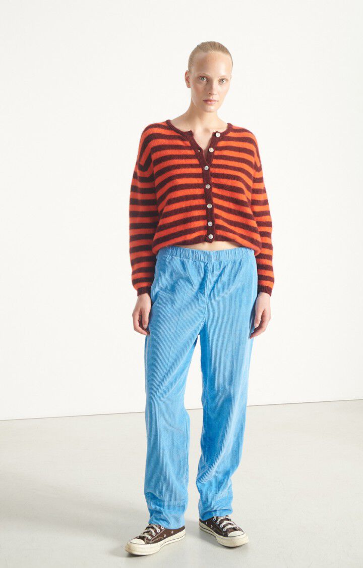 WOMEN'S CARDIGAN VITOW | STRIPED GARNET MELANGE GASPACHO