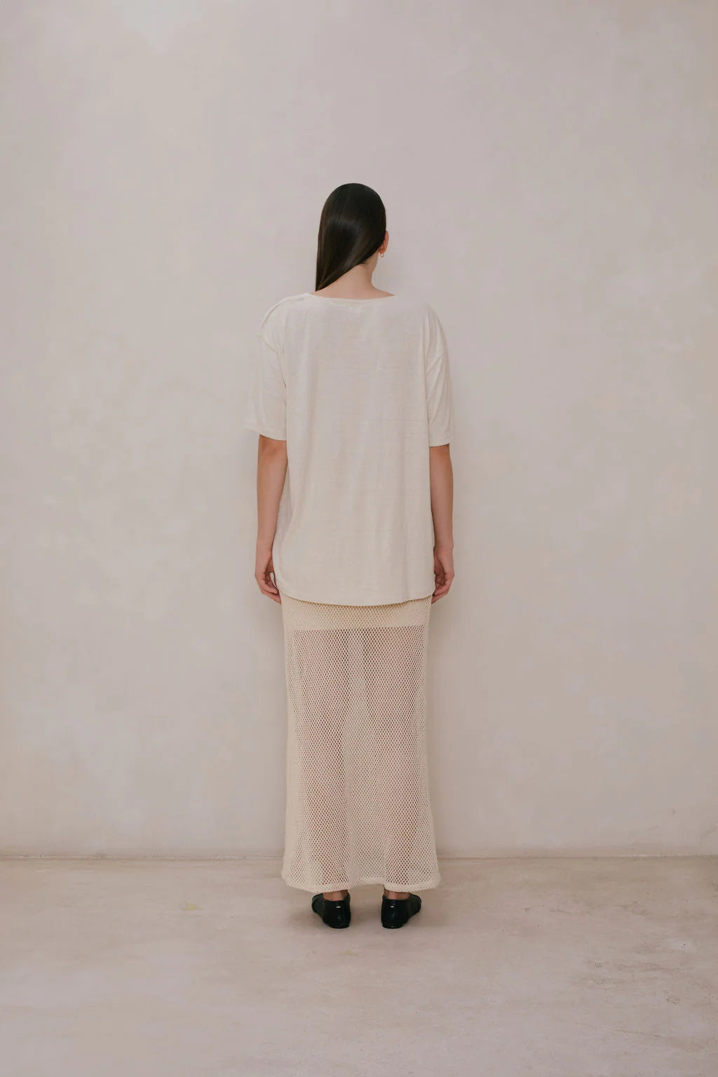 Cotton Silk Big Tee | Cream