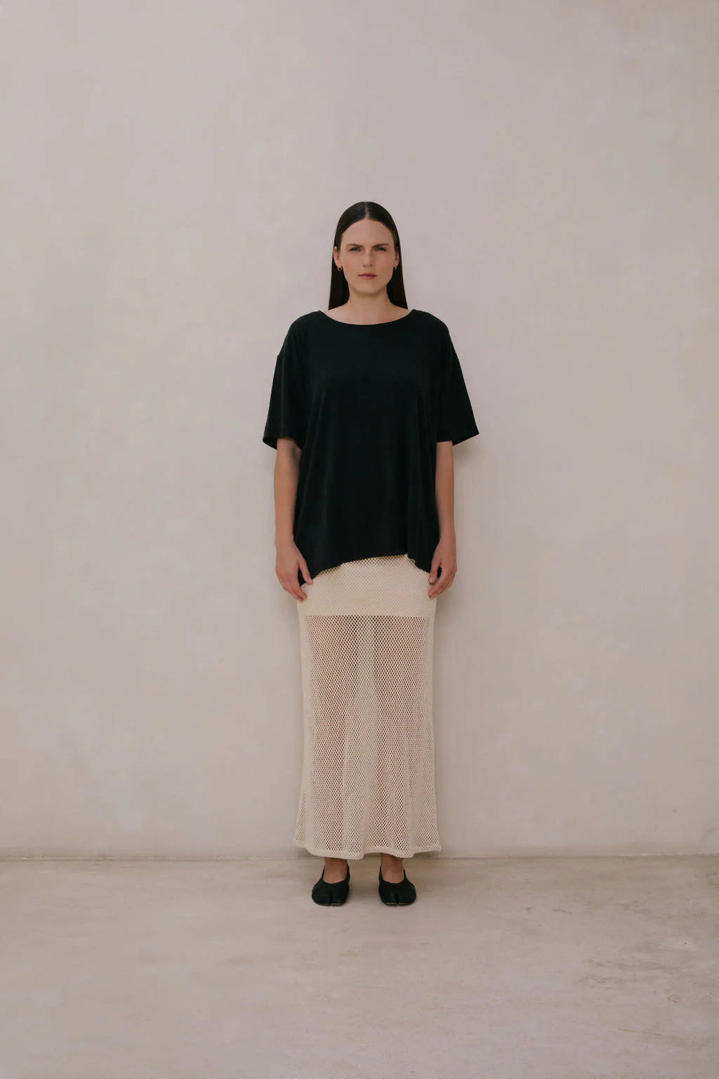 Cotton Silk Big Tee | Black