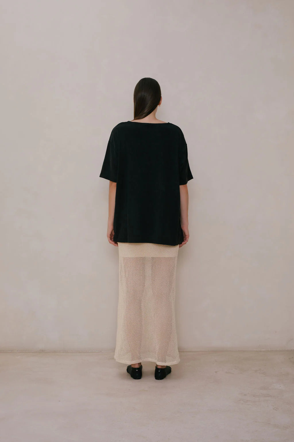 Cotton Silk Big Tee | Black