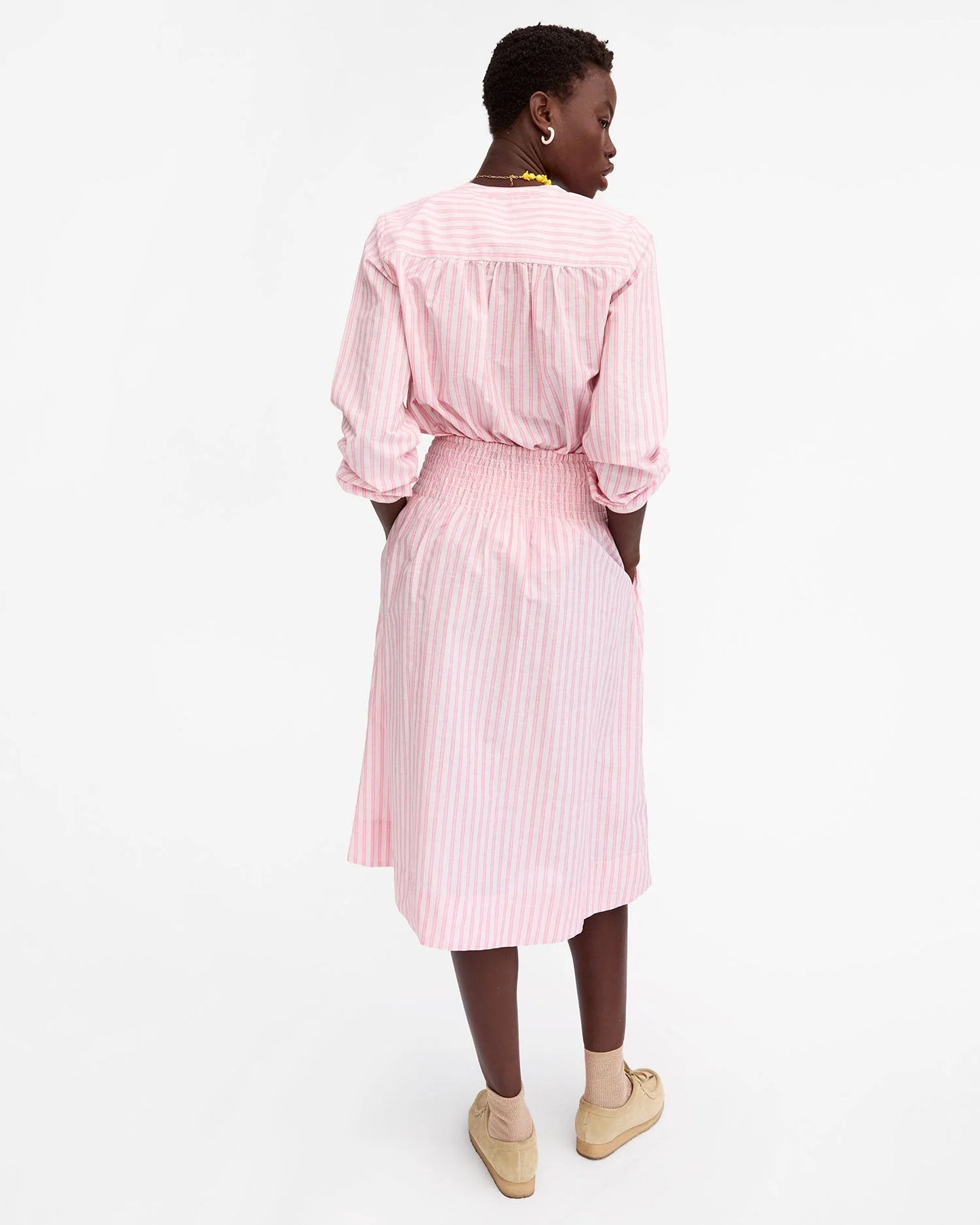 Peony & Tan Stripe