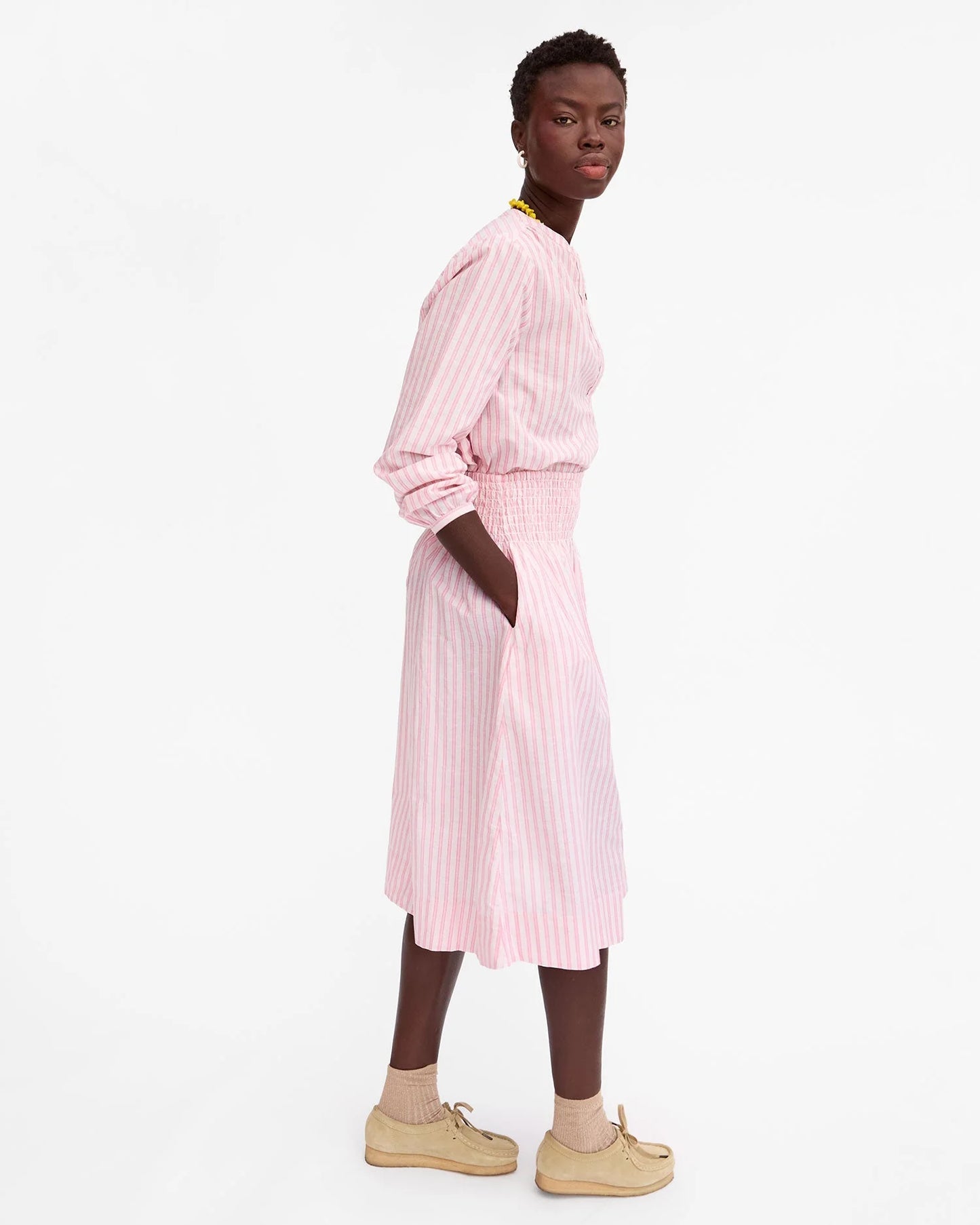 Peony & Tan Stripe