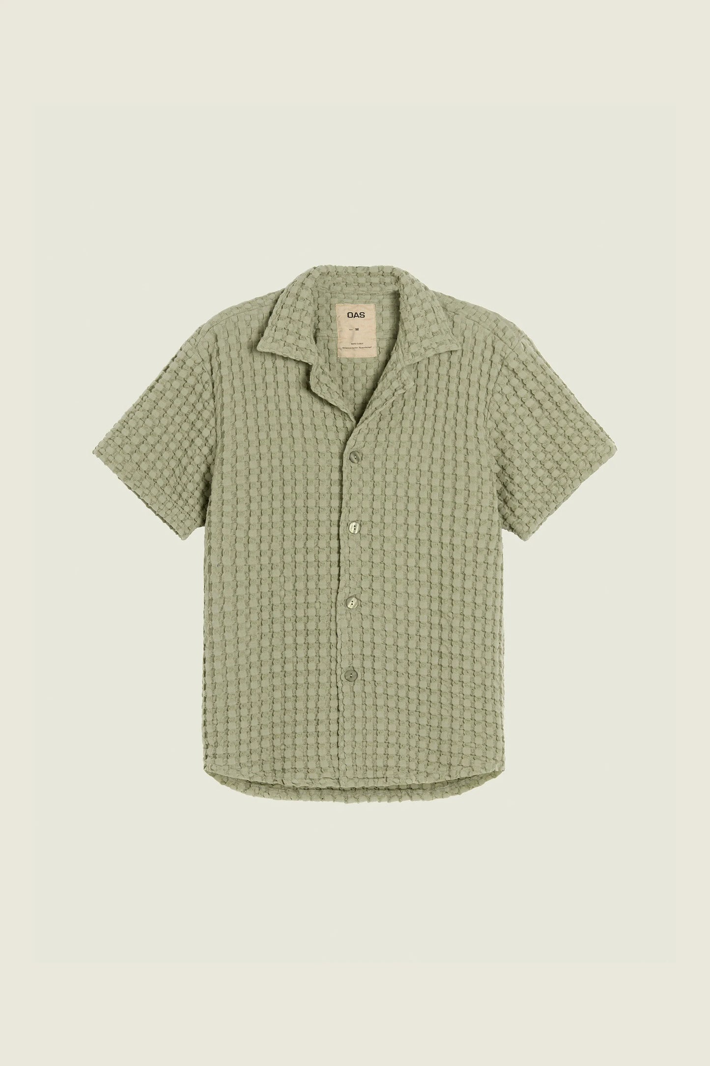 OAS Dusty Green Cuba Waffle Shirt