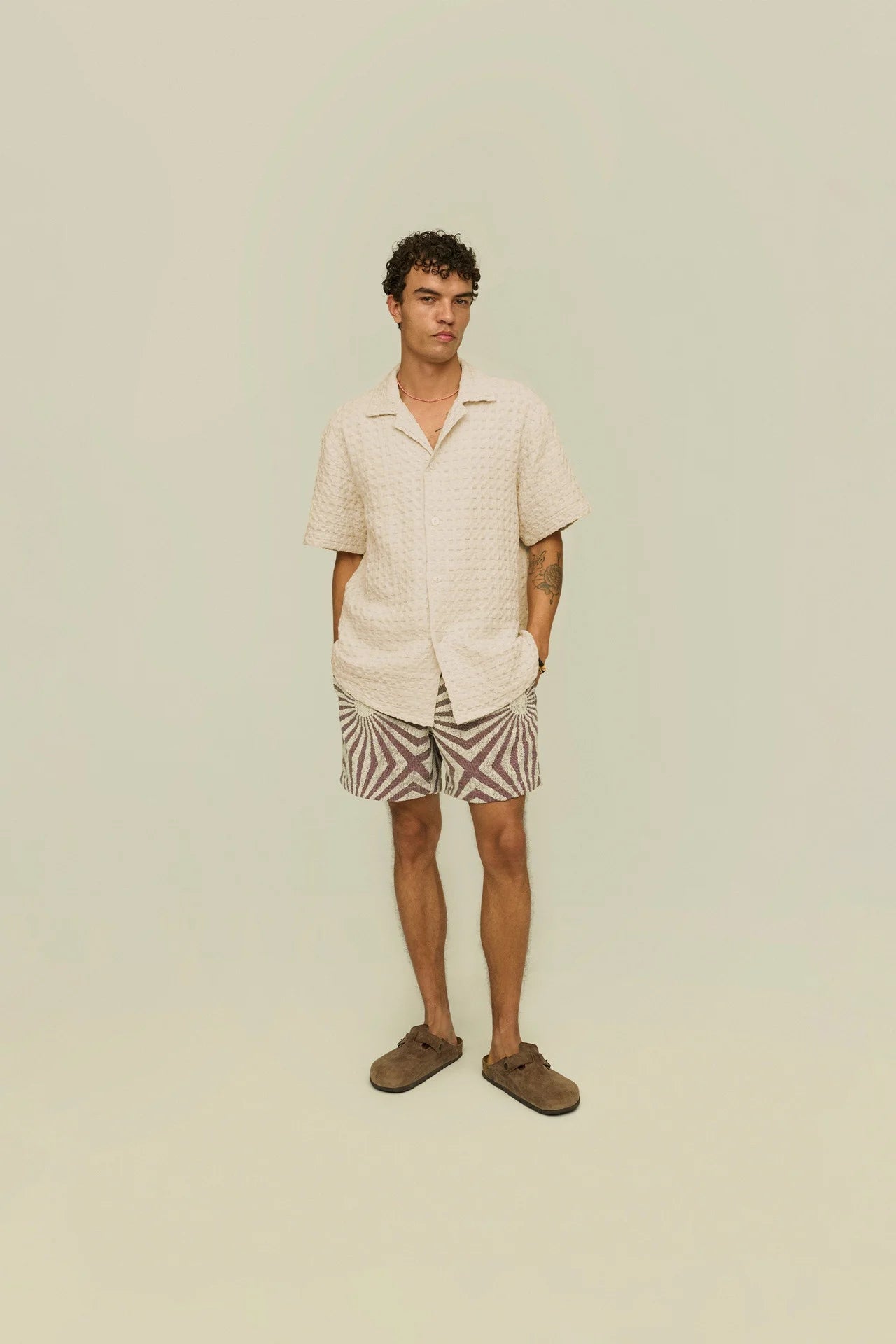 OAS ECRU Cuba Waffle Shirt
