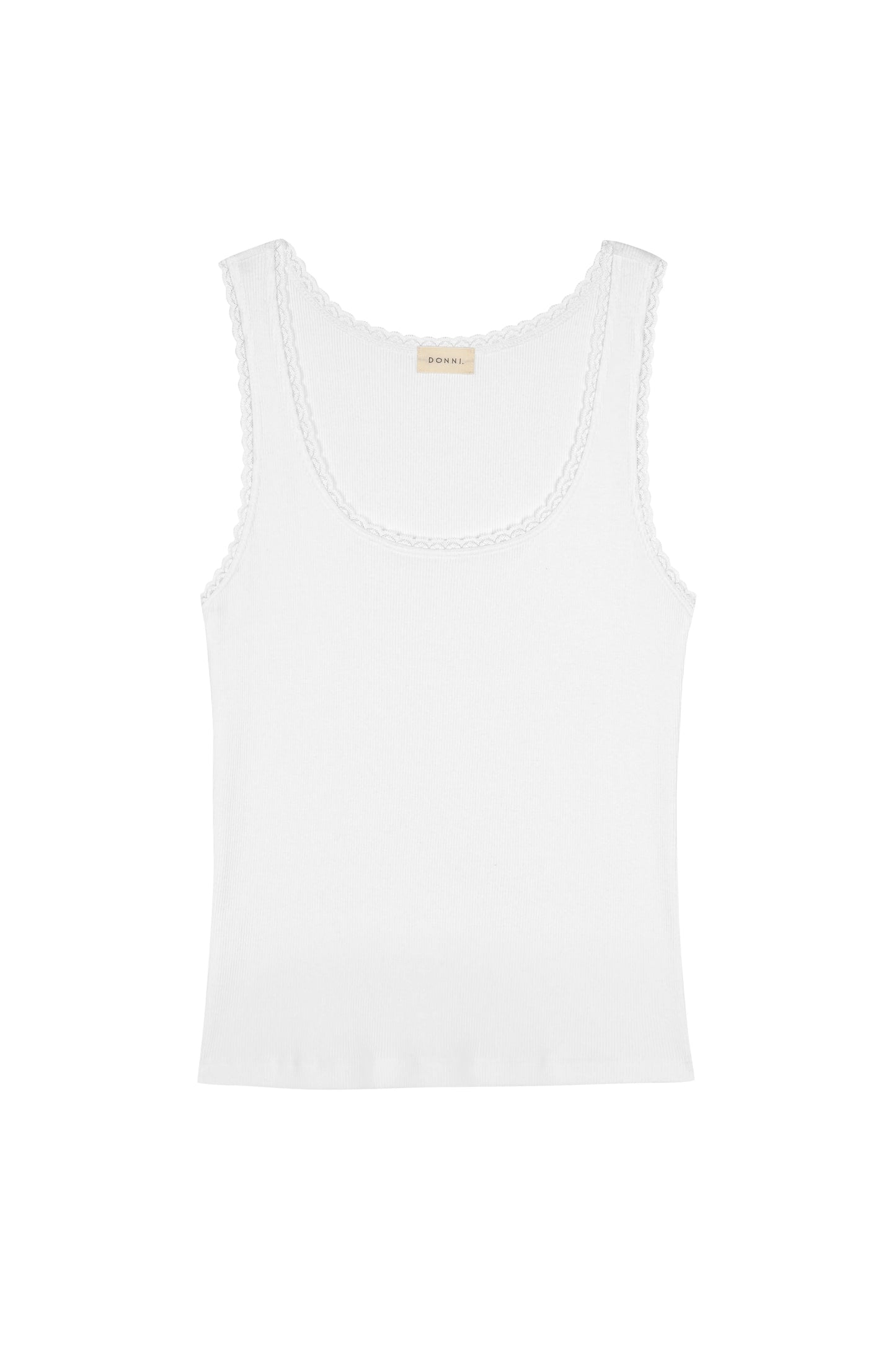 The Vintage Rib Lace Tank | Powder