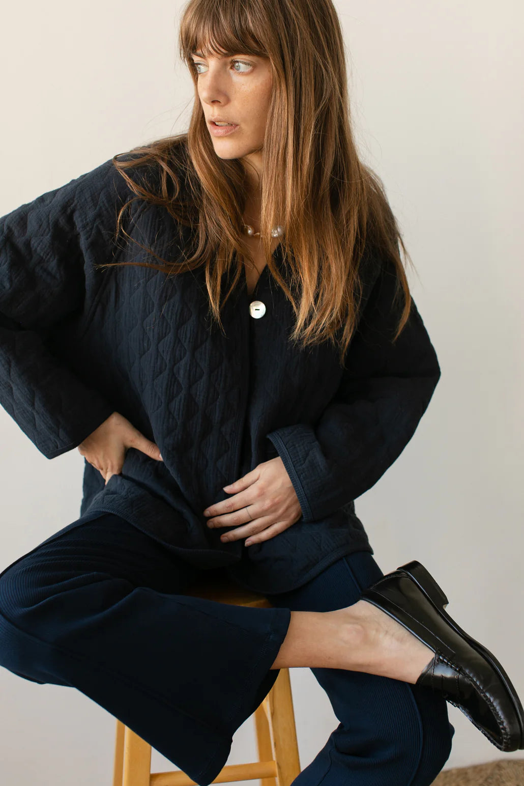 The Rib Kick Flare | Navy