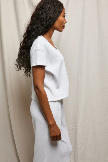 Shane wafleE DRAWCORD PANT | WHITE