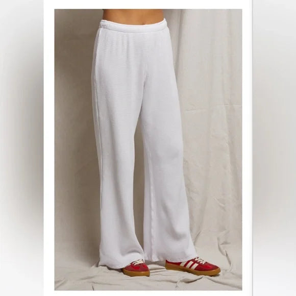 WAFFLE DRAWCORD PANT | WHITE