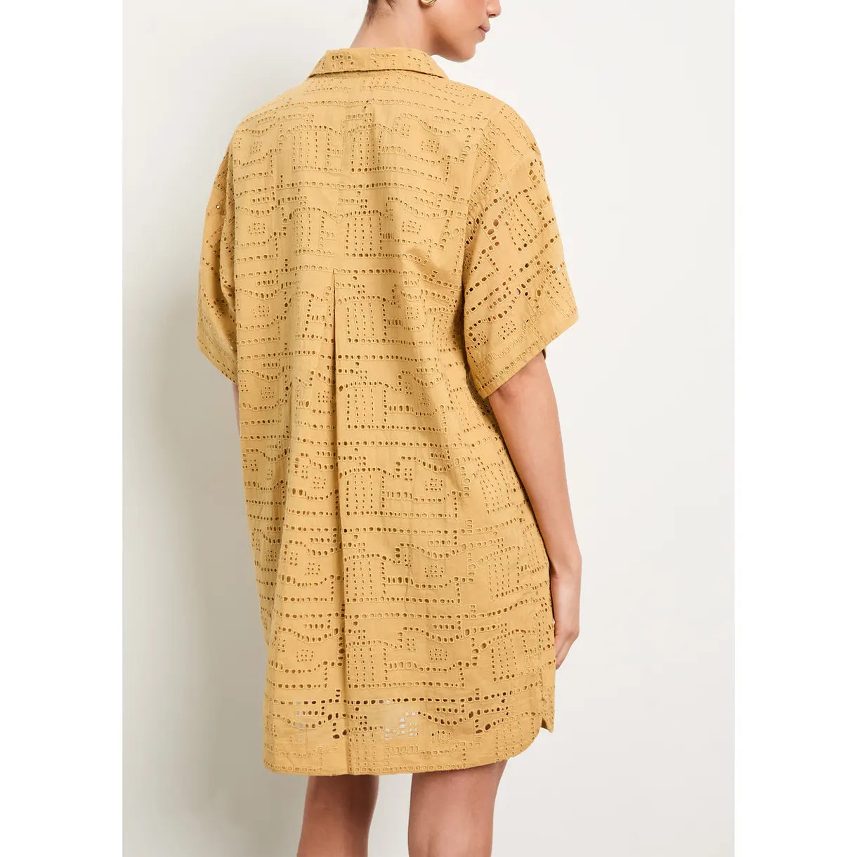 LANAI POPOVER DRESS IN GOLDEN EYELET