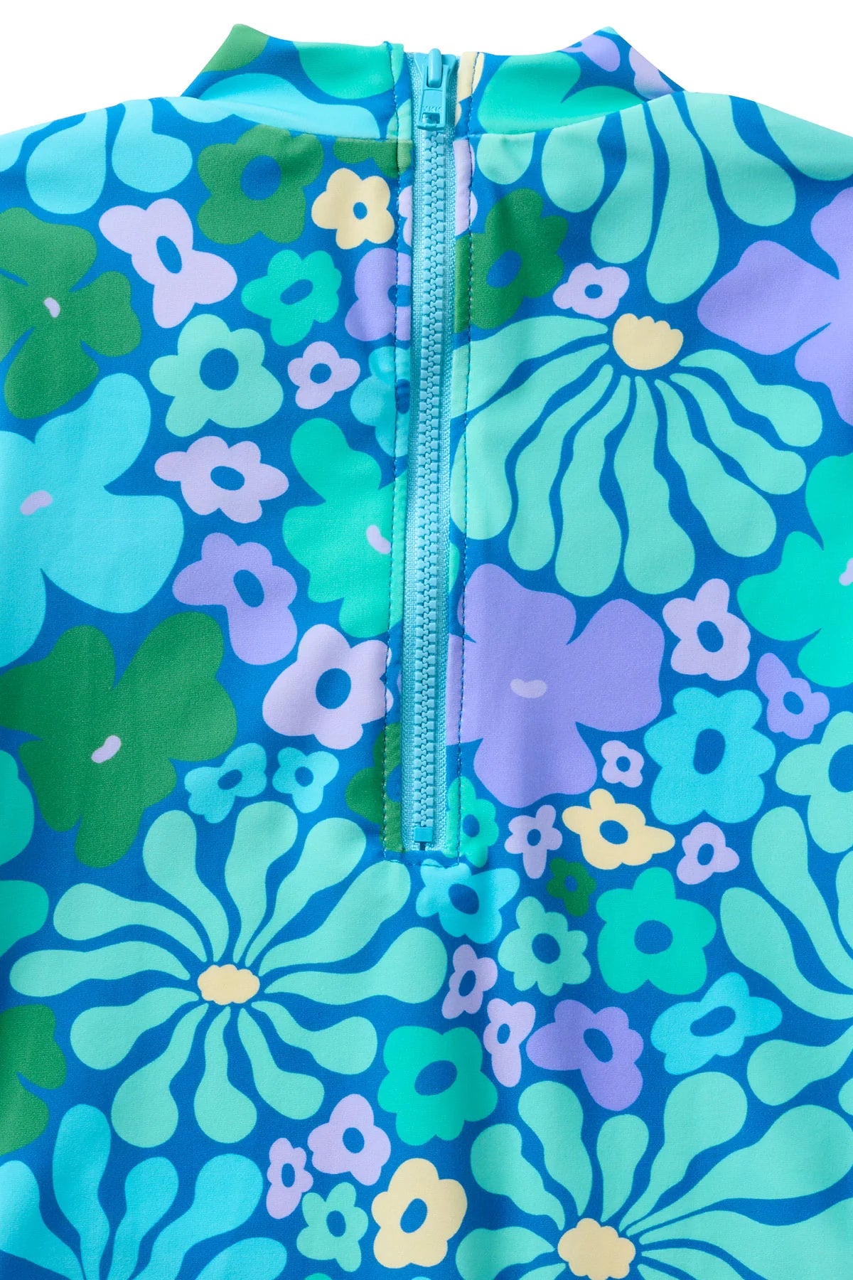 FLEURS / LONG SLEEVE SURF SUIT SWIMSUIT / AQUA
