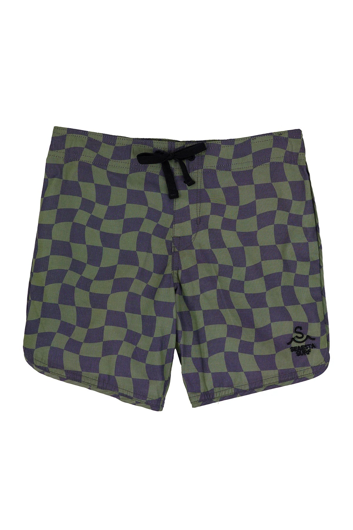 SEAESTA SCALLOP RETRO FLARE BOARDSHORT / WAVY CHECKS / PINE / BOARDSHORTS