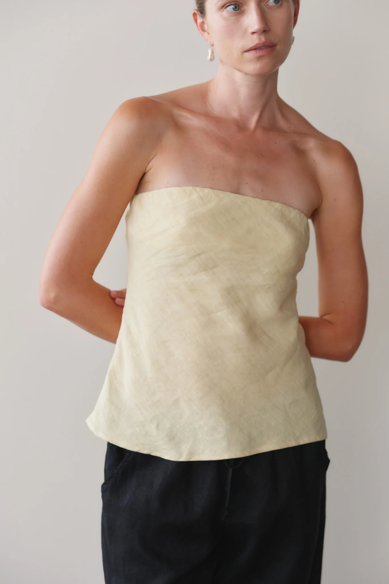 THE LINEN TUBE TOP | Butter Yellow
