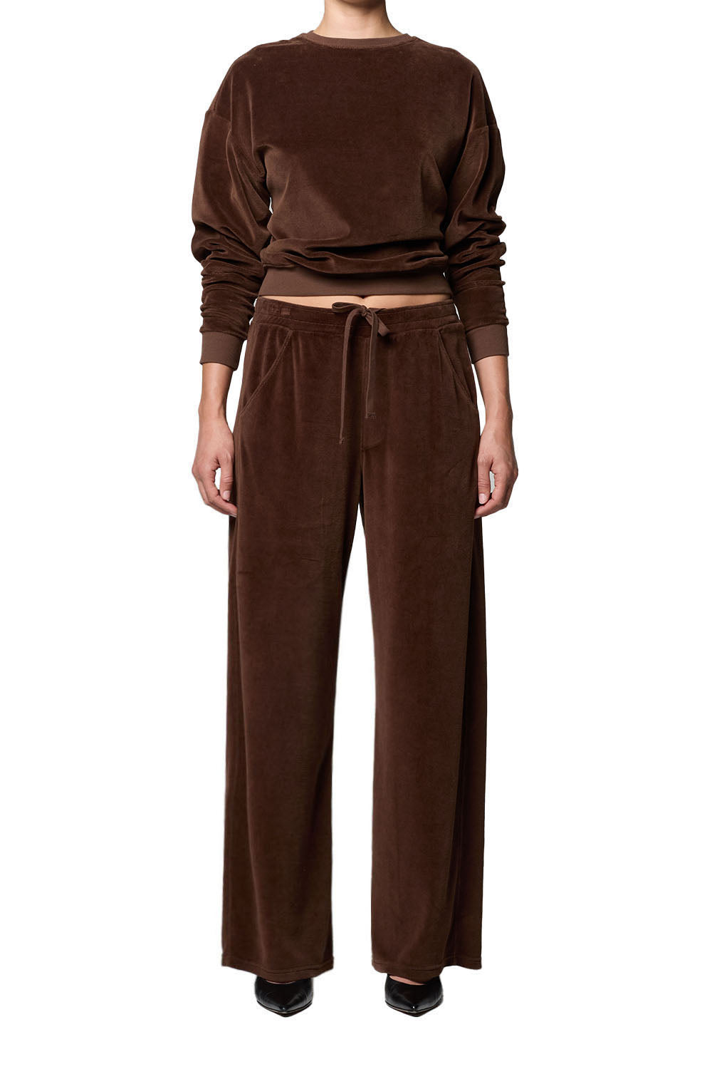 Vintage Velour Crewneck In Cammello