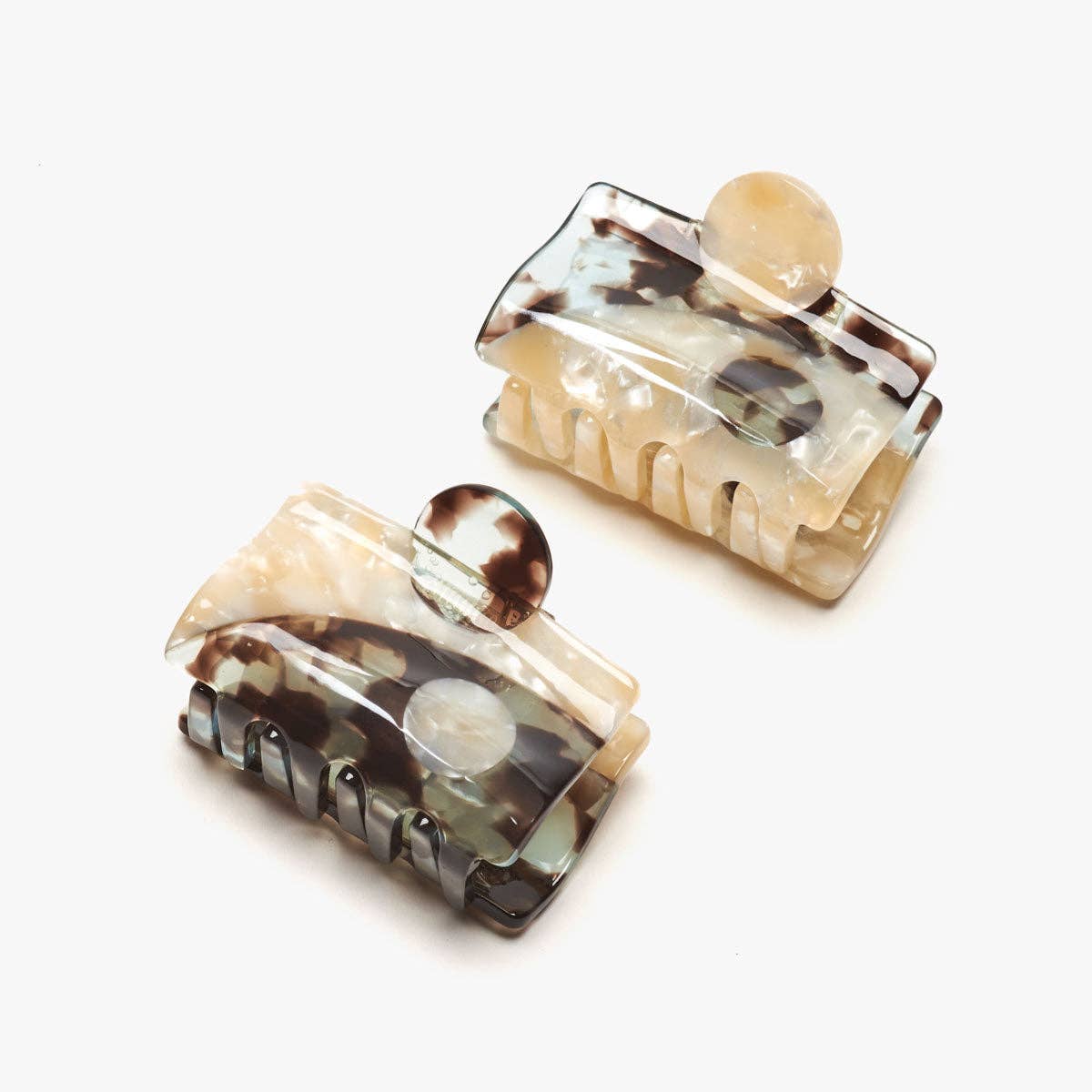 WINONA IRENE - Blue Tortoise Balance Claw Set - Acetate Hair Clip Accessory