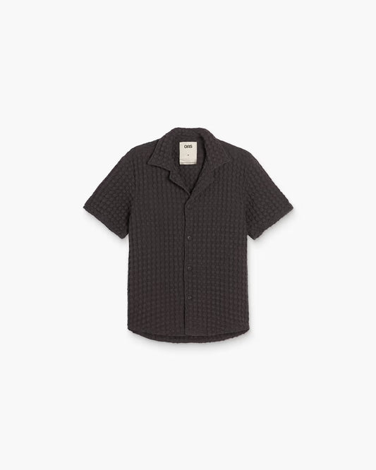 Nearly Black Cuba Waffle Shirt