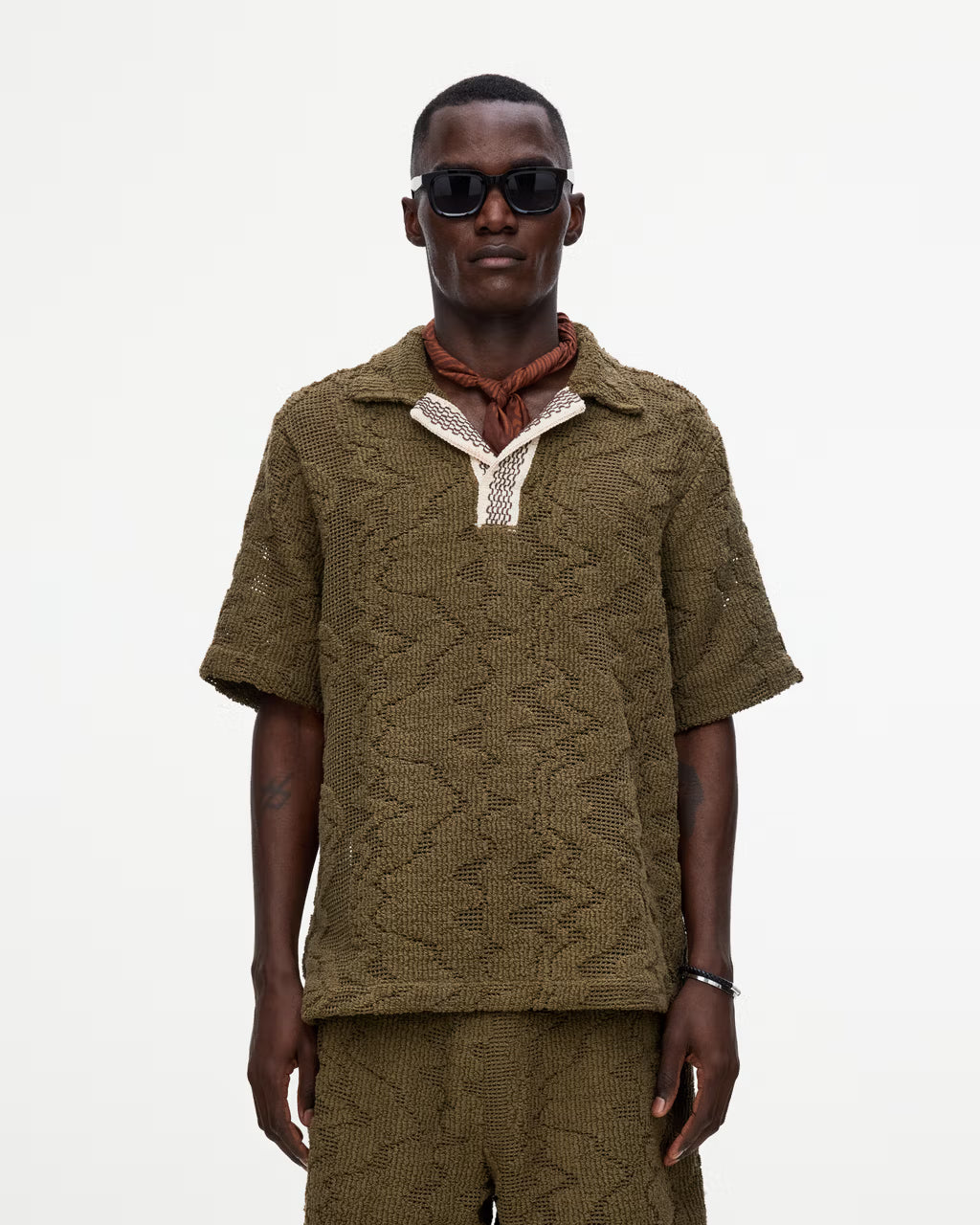 Pine Verve Palmer Crochet Shirt