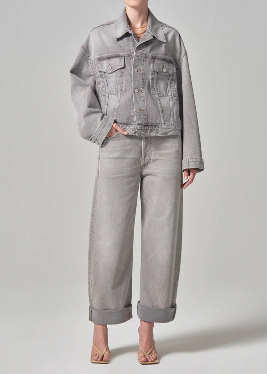 Ayla Baggy Cuffed Crop  | Qaurtz Grey