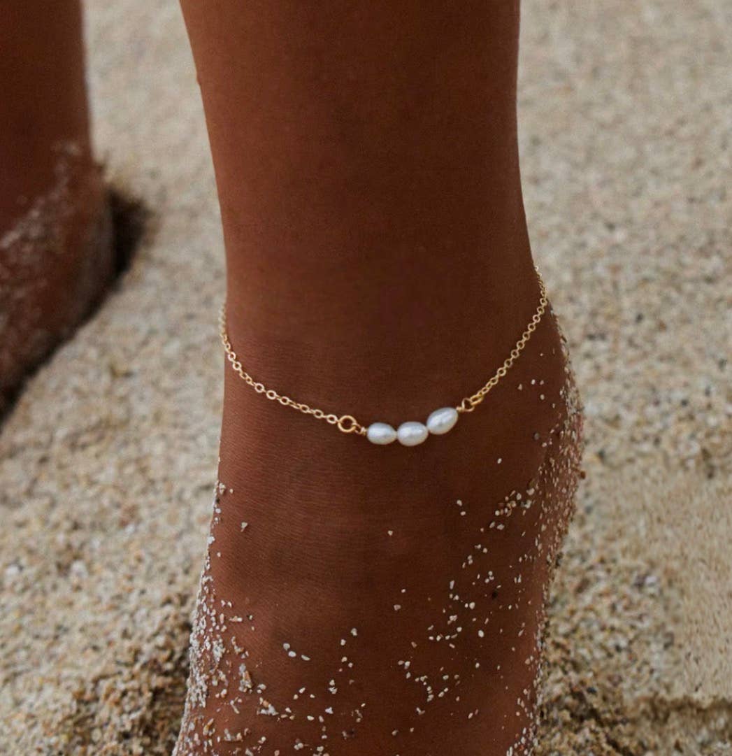 Boem Collection - Kaia Anklet | Freshwater Pearl Gold Anklet