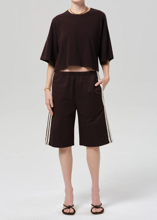 Anais Pull On Track Short | Chocolate